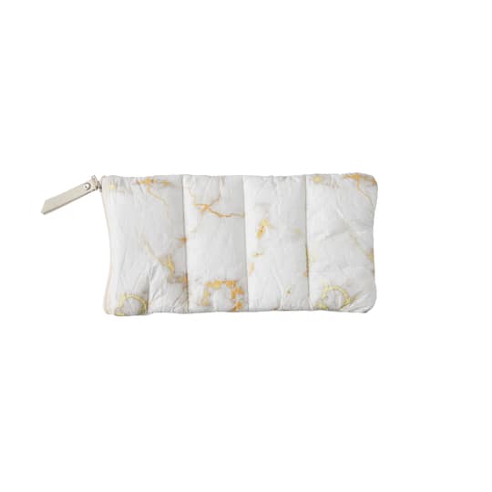 White Marble Puff Pencil Pouch by Ashland&#xAE;